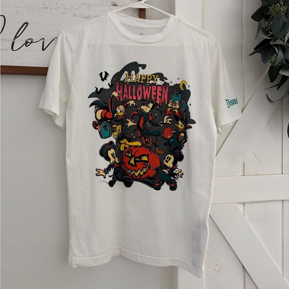 Disney Halloween White Crew Neck Graphic Tee